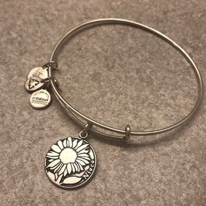 SILVER ALEX AND ANI “NIECE” FLOWER BRACELET